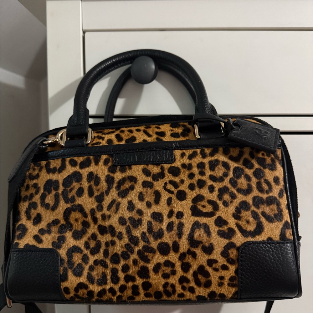 Cole Haan Leopard hair calf crossbody satchel Brand New